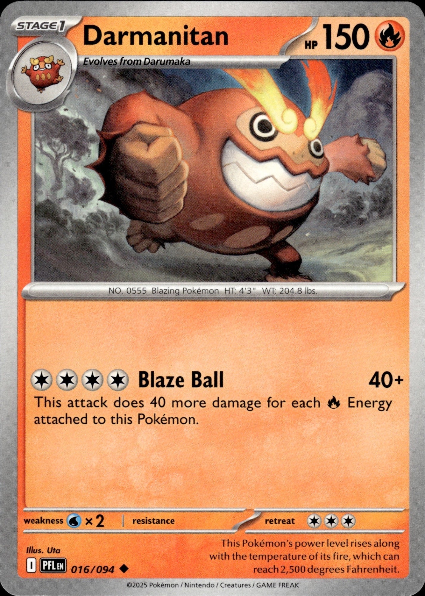 Darmanitan 016/094 Uncommon Phantasmal Flames Pokemon