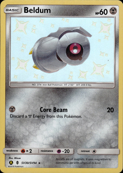Beldum SV30/SV94 Shiny Rare Hidden Fates Shiny Vault Pokemon