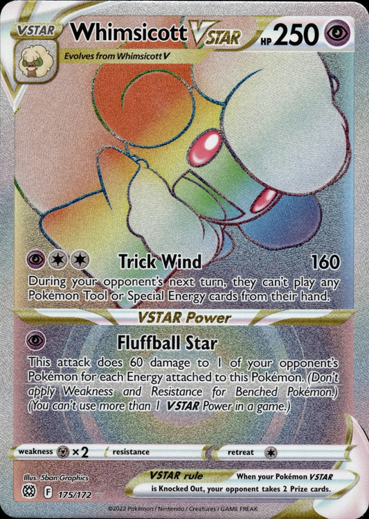 Whimsicott VSTAR 175/172 Rainbow Rare Brilliant Stars Pokemon