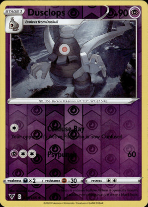 Dusclops 070/185 Uncommon Vivid Voltage Pokemon Reverse Holo