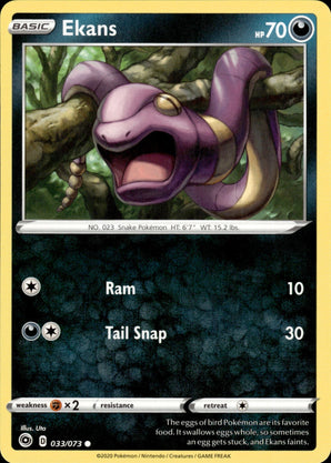 Ekans 033/073 Common Champion's Path Pokemon