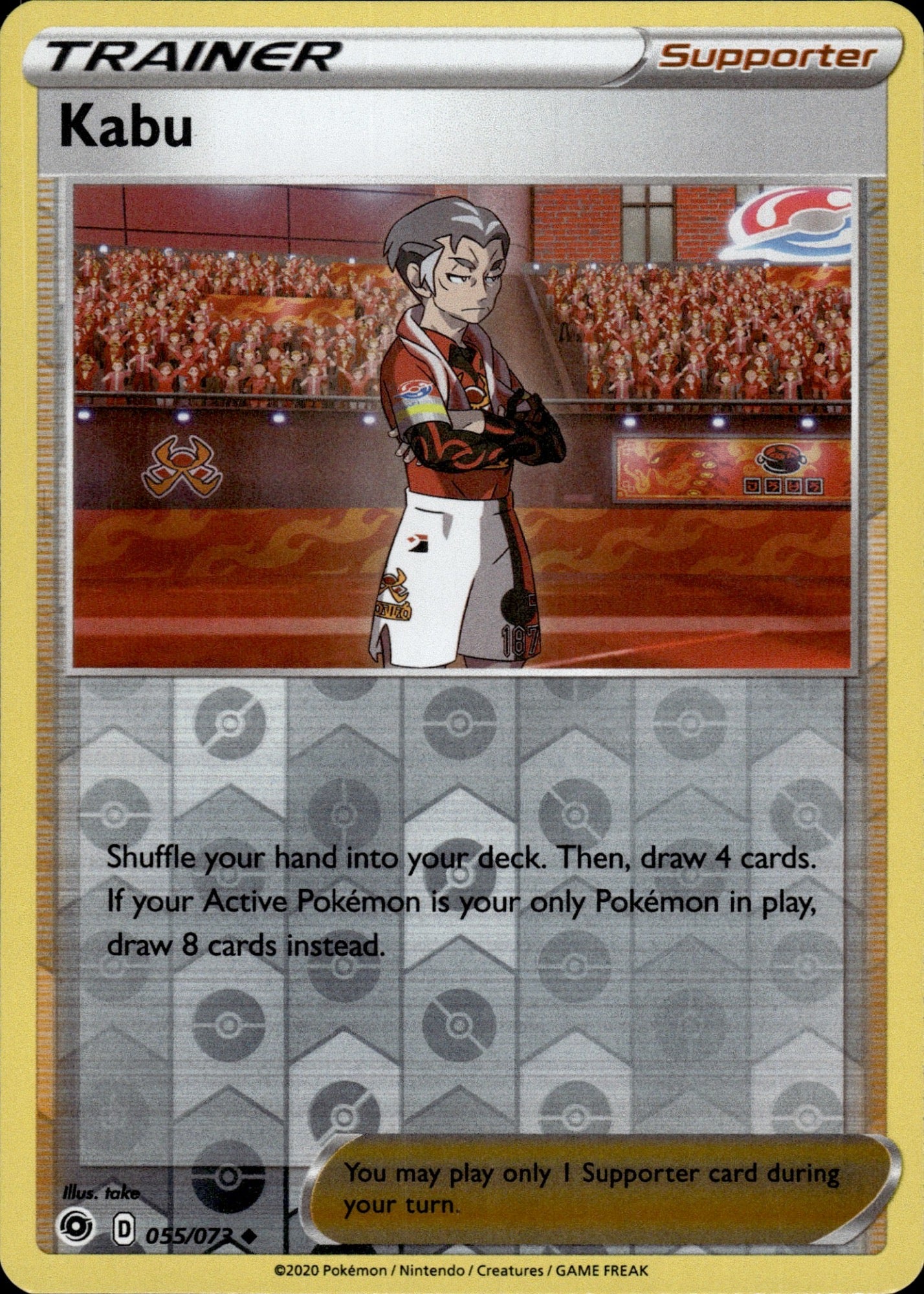 Kabu 055/073 Uncommon Champion's Path Pokemon Reverse Holo