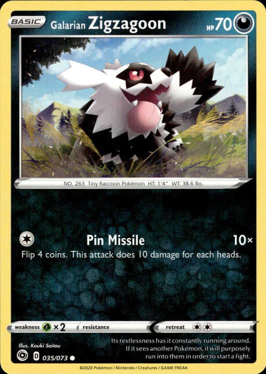Galarian Zigzagoon 035/073 Common Champion's Path Pokemon