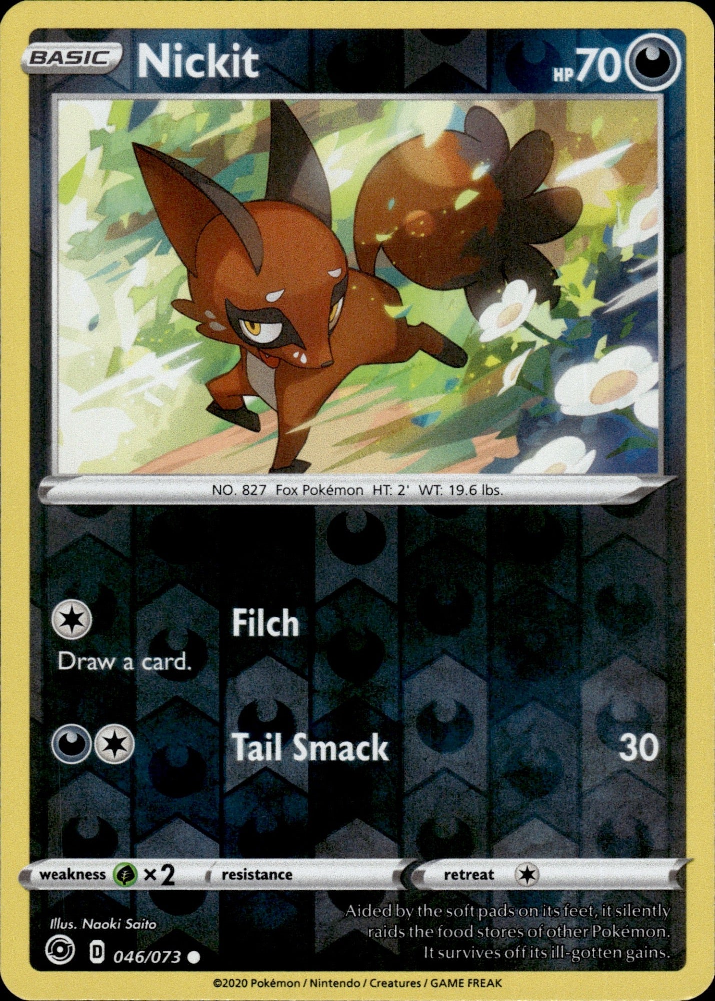 Nickit 046/073 Common Champion's Path Pokemon Reverse Holo