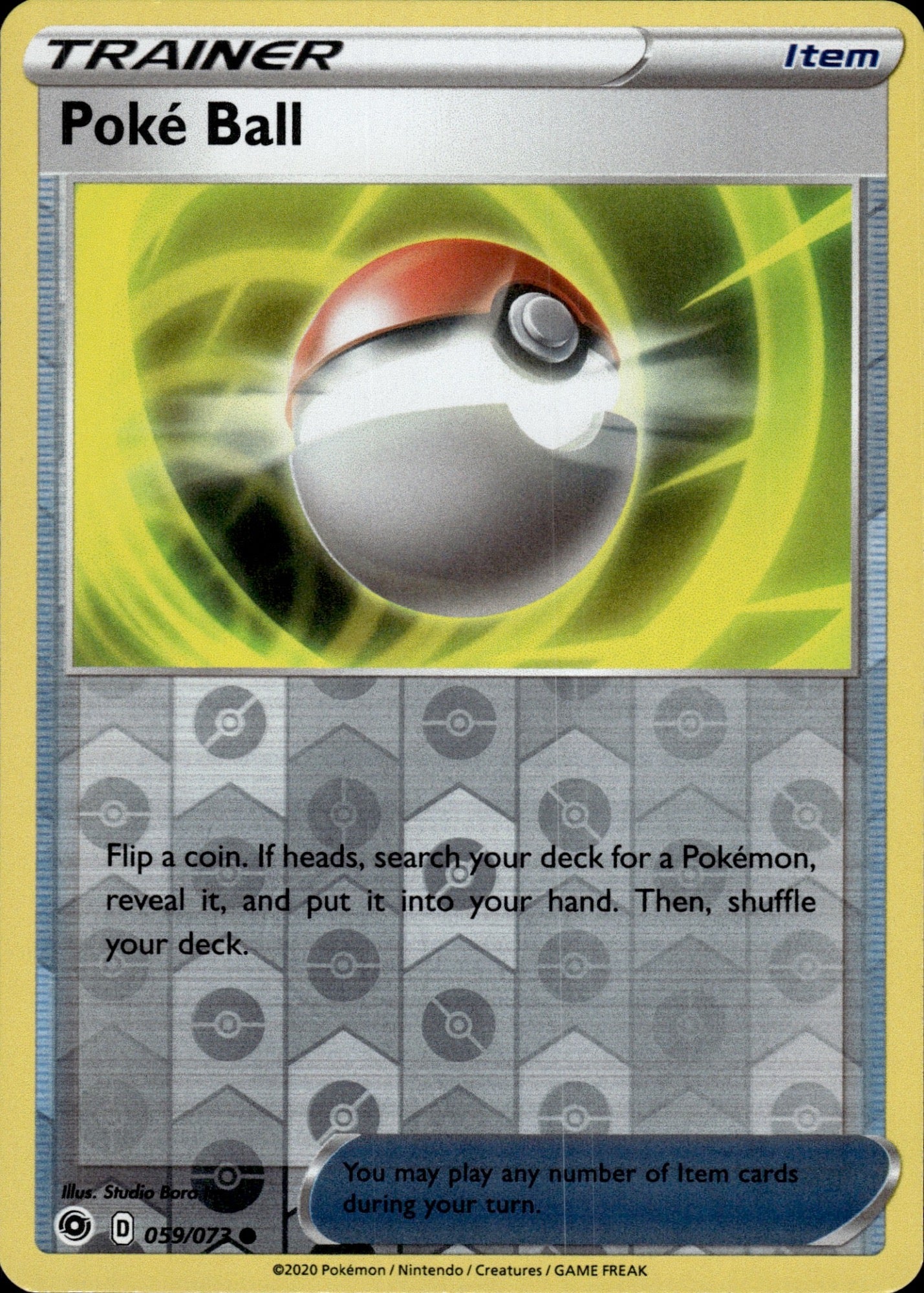 Poke Ball 059/073 Common Champion's Path Pokemon Reverse Holo