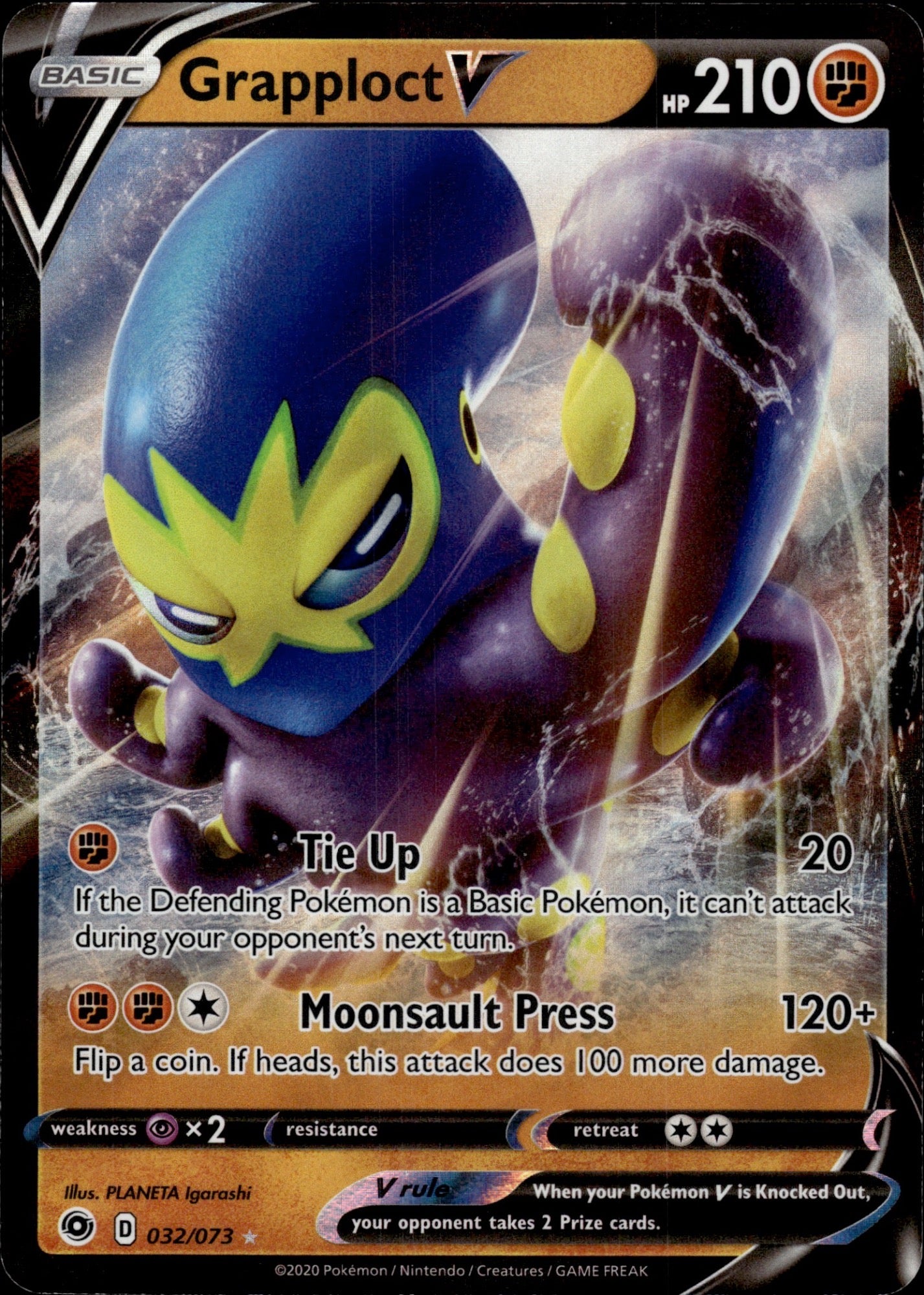 Grapploct V 032/073 Holo V Rare Champion's Path Pokemon